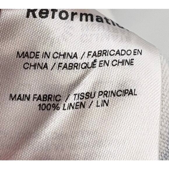 B71 Reformation Gitane Linen Midi Dress Womens XS Floral Cottagecore Puff Sleeve - Picture 8 of 9